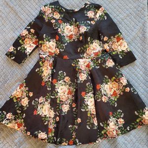 Chi Chi London Size 22 Black Floral Dress